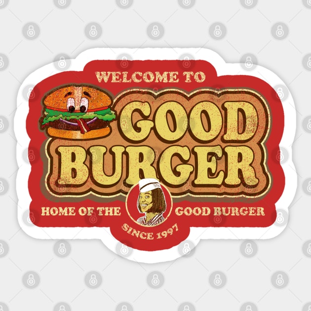 Welcome to Good Burger Worn Dks Sticker by Alema Art